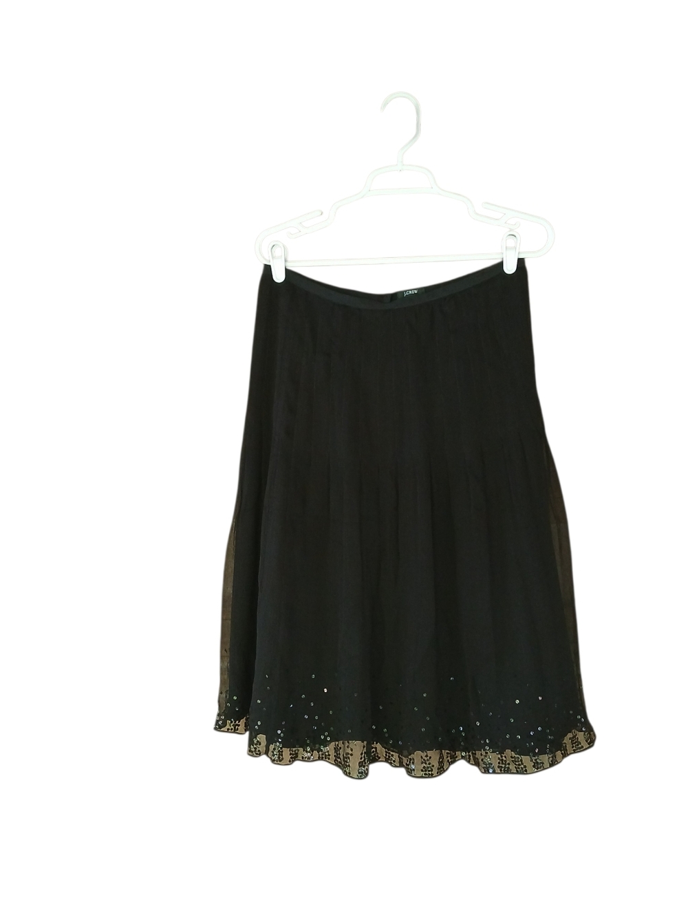 J. Crew Vintage Black A Line Silk Midi Skirt Size 6